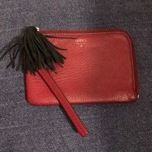 Fossil Cow Hide Genuine Leather Waistlet pre-owned with Tassel with waist band